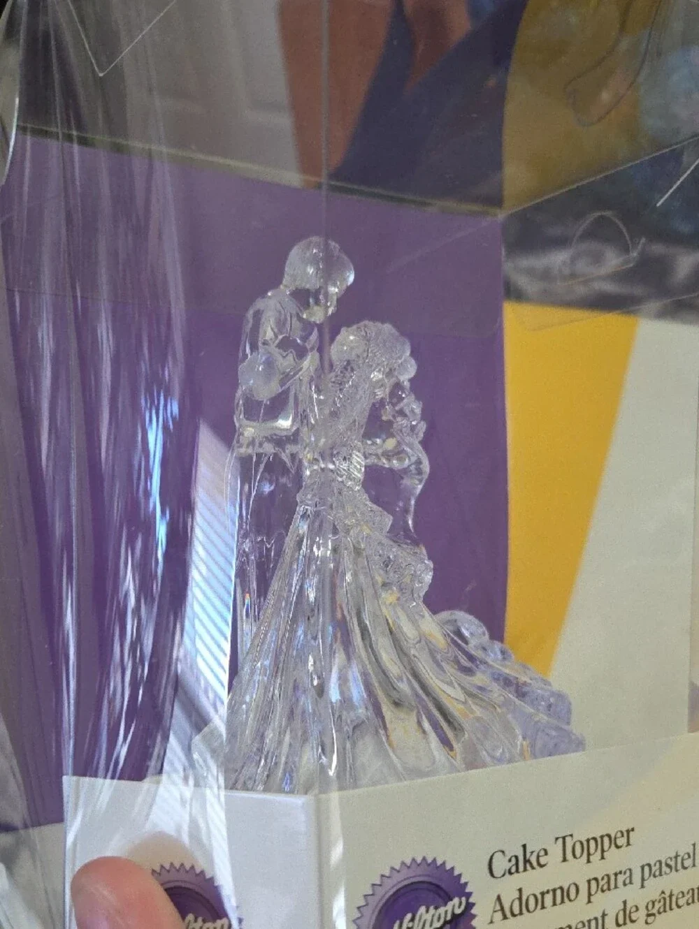 Vintage Wilton Clear Bianca Wedding Cake Topper Bride Groom First Dance NIB